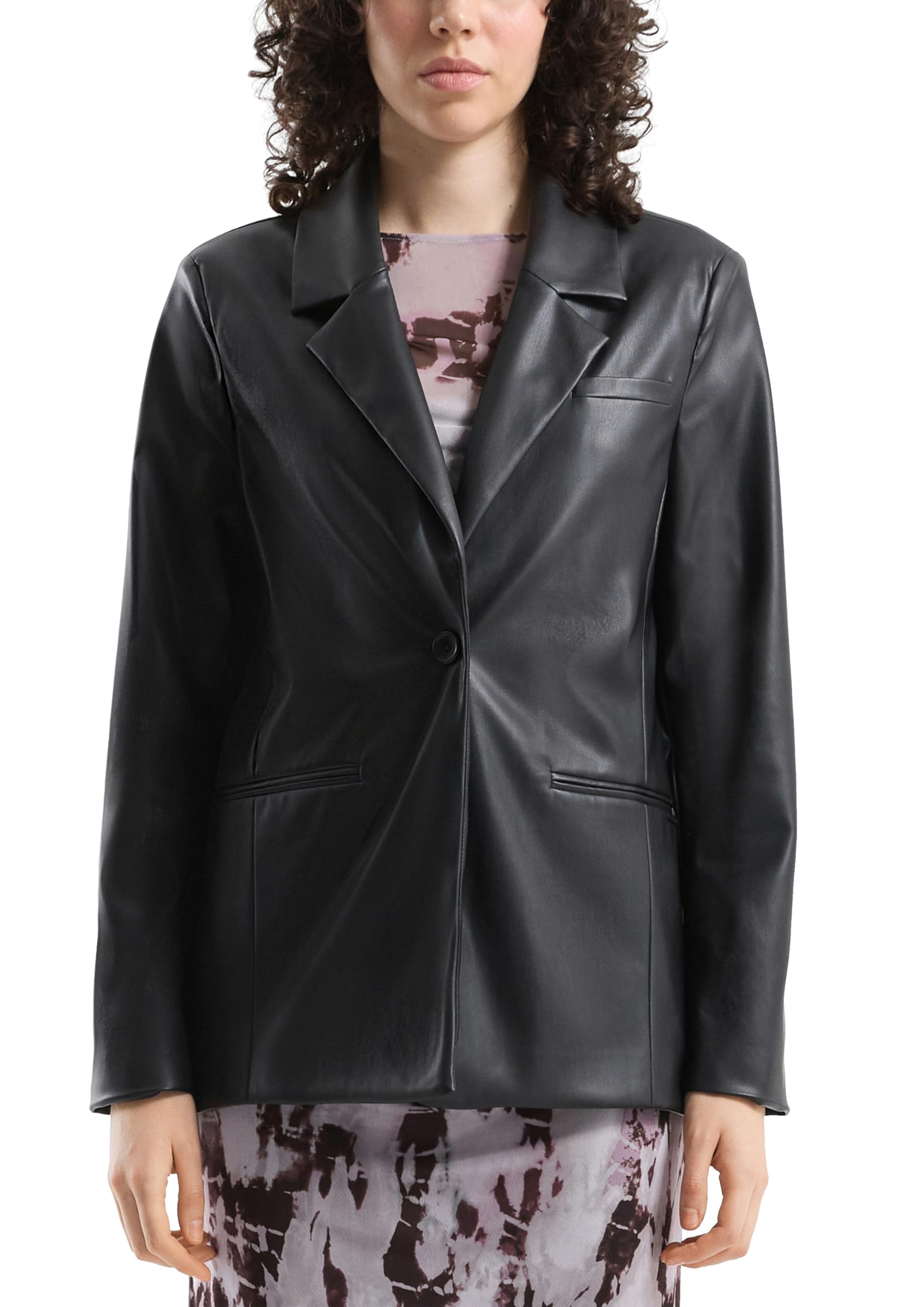 QS Blazer in Leder-Optik