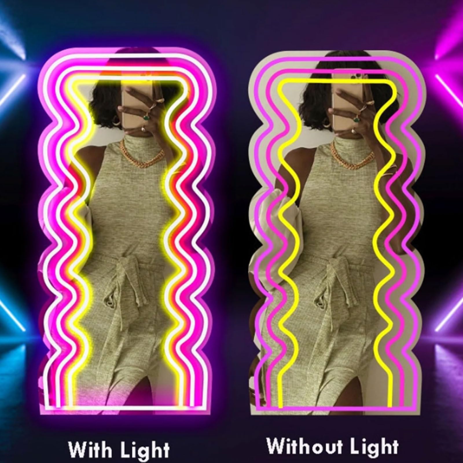 鏡　ネオンサイン　ミラー　発色抜群✨ 71dcFsEfEWL._AC_UF350,