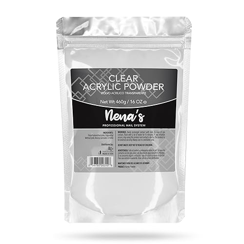 Miniatura 6 de Nena's Superior - Polvo para esculpir profesional acrílico para uñas, color rosa claro, rosa medio, 16 onzas, 16.23 oz (cubierta nude)