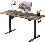 ERGOMAKER 55-inch Electric Standing Desk, Adjustable Height Stand Desk, Sit Stand Desk with Computer Workstation, Rustic Brown