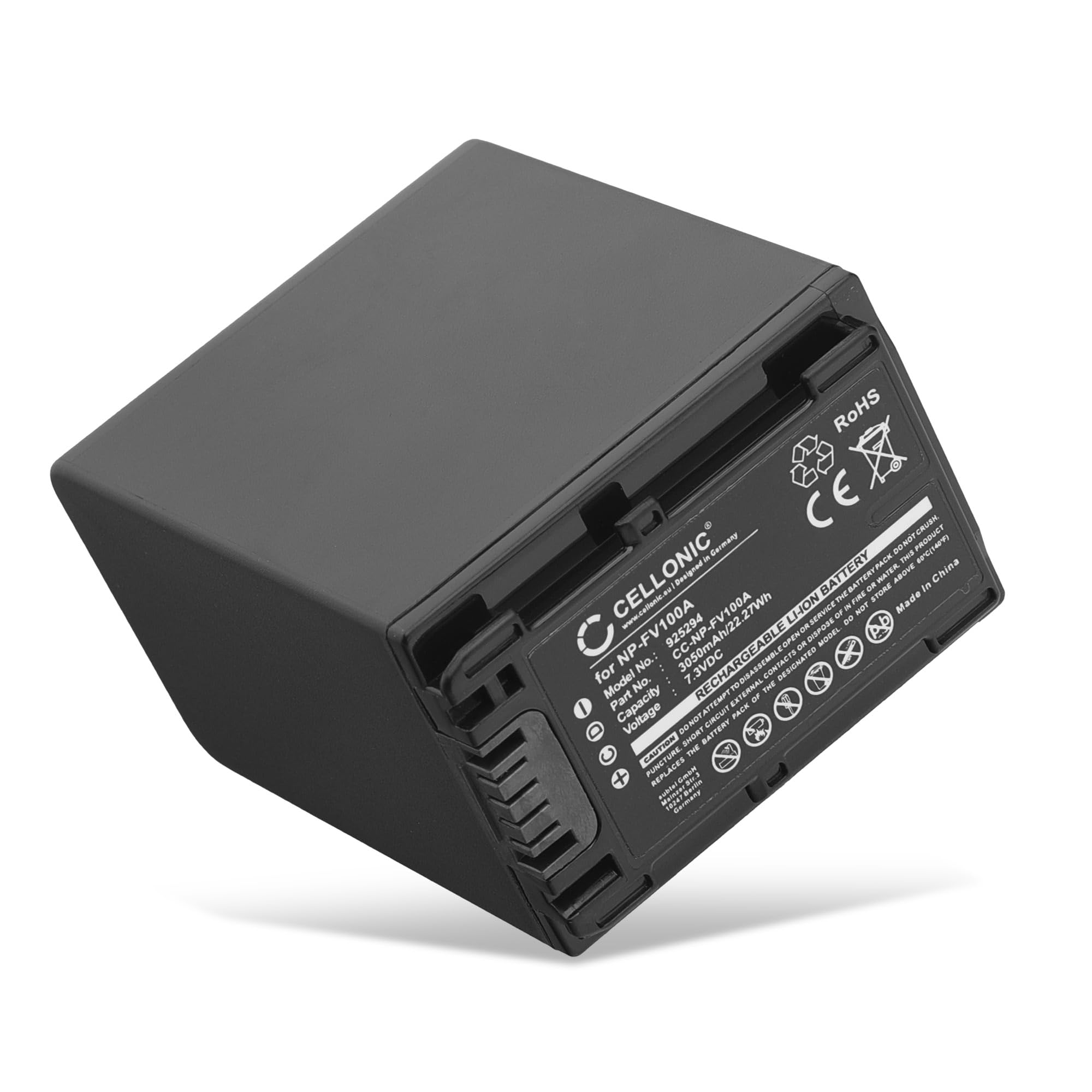 CELLONIC, Batterie pour Caméra, Compatible avec Sony FDR-AX33, NP-FV70, NP-FV50 (7.2V, 3090mAh)
