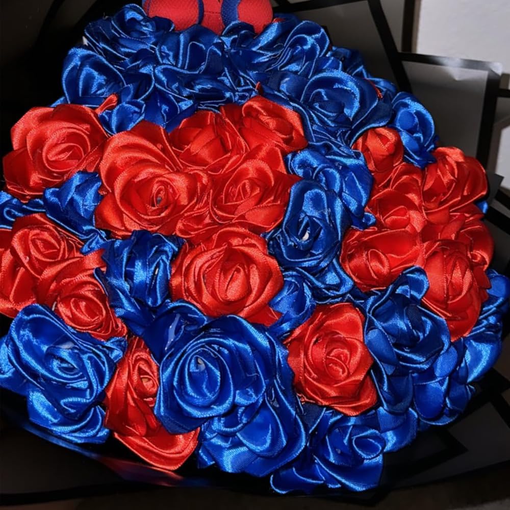 G2PLUS Blauw satijnen lint 40 mm, breed decoratief cadeaulint, 22 m lint om te knutselen, blauw satijnen decoratief lint voor geschenkverpakking, decoratie