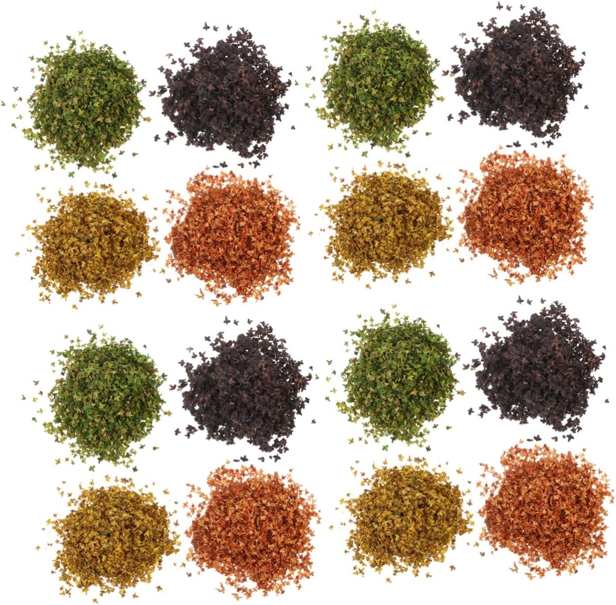GALPADA 16packs Miniature Simulation Leaves for Scenery Decor Autumn Artificial Leaves for Model Railways and Home Decoration