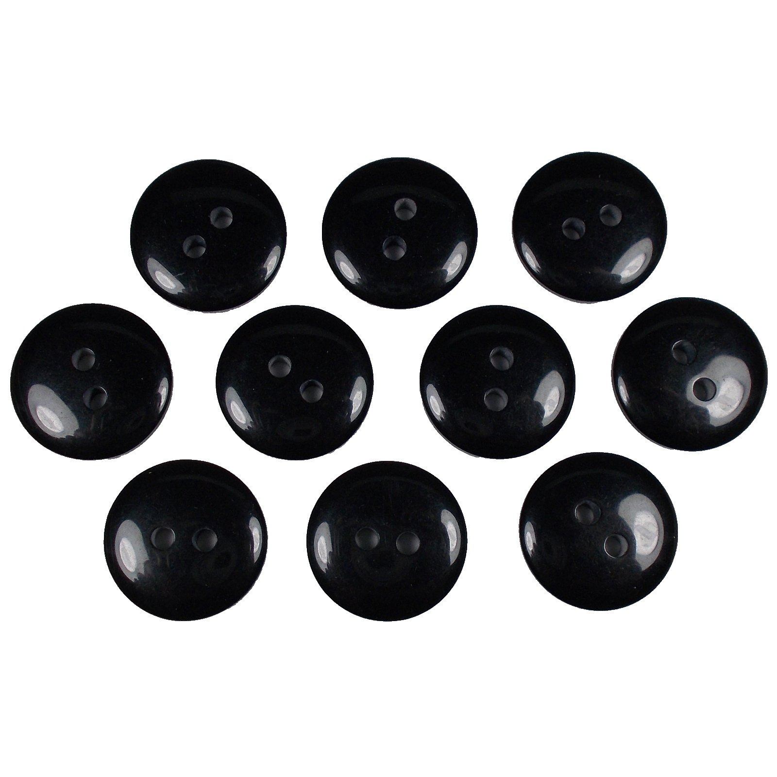 Push The Button Black Smartie Buttons Polyester Round 2 Hole Pack Of 10 (, 18Mm)