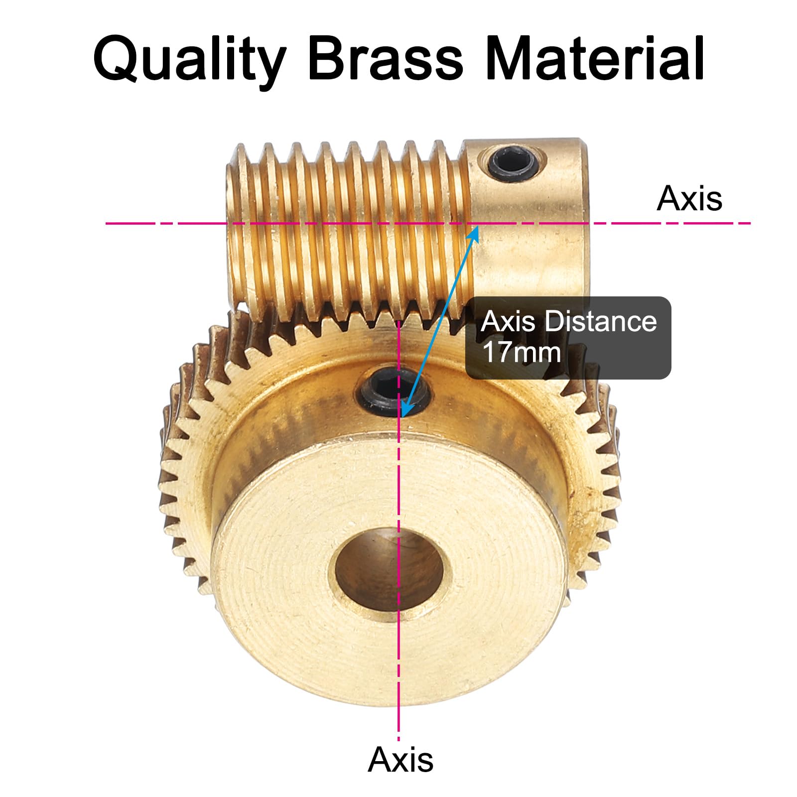 sourcing map Ensemble d'engrenages à vis sans fin - Module 0,5 - Taux de réduction 50:1 - Arbre d'engrenage de 6 mm de diamètre du trou et roue d'engrenage de 6 mm de diamètre - Boîte de vitesses 50T
