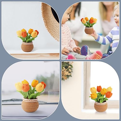 Miniatura 7 de kgxulr Kit de ganchillo para principiantes, kit de ganchillo de tulipanes amarillos, kit de inicio de ganchillo para principiantes completos, kit de
