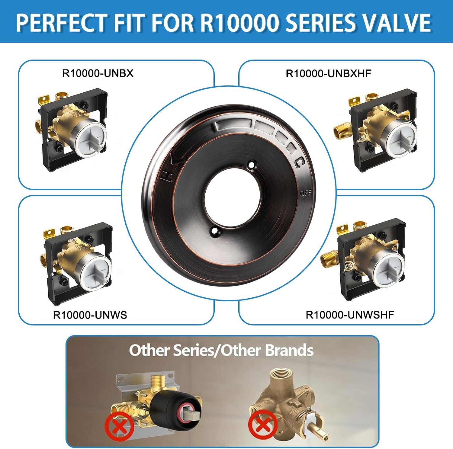 Replacement Escutcheon Plate Compatible with Delta 1300/1400 & 13/14 Series | 7" Round Shower Faucet Cover Plate with 2 Screws and Screwdriver, Stainless Steel, Corrosion Resistant, Oil Rubbed Bronze