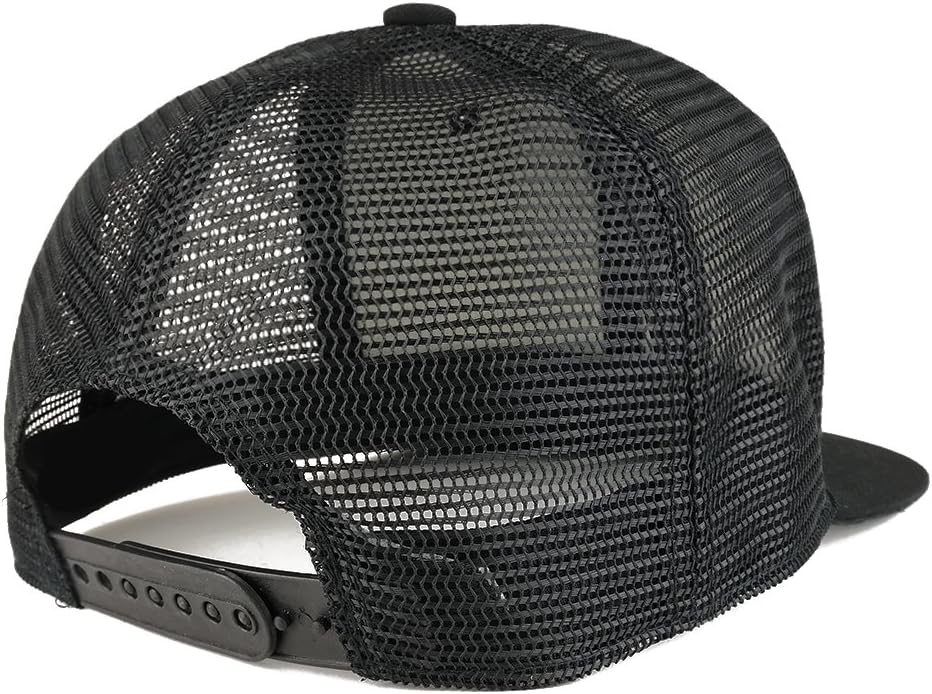 Trendy Apparel Shop Texas State Outline Embroidered Cotton Flat Bill Mesh Back Trucker Cap