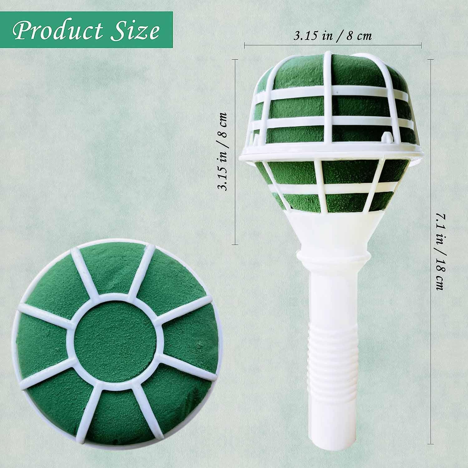 8 PCS Foam Floral Handle Bouquet Holder for Bridal Fresh Flowers Wedding Supplies Decor Holderfor Flowers and Plants 3.2x7x3.2 in
