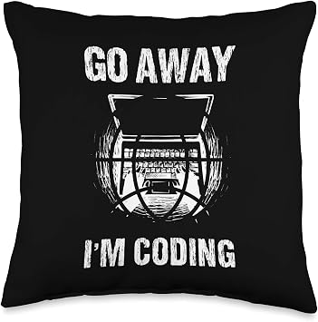 Go Away Im Coding Code Programming Software Device Computer Throw Pillow