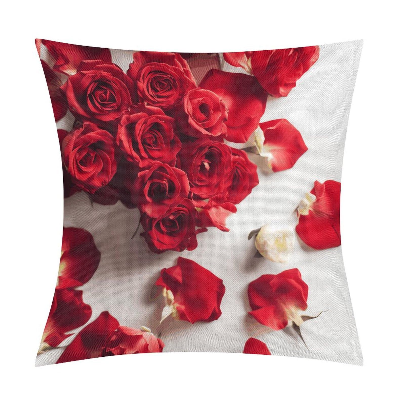 Fodpand Style Flowers On Background Pillow Covers 18X18 Inch, Pillow Cases Boho Farmhouse, Throw Pillow Covers For Couch Sofa Bed Spring Home Decor