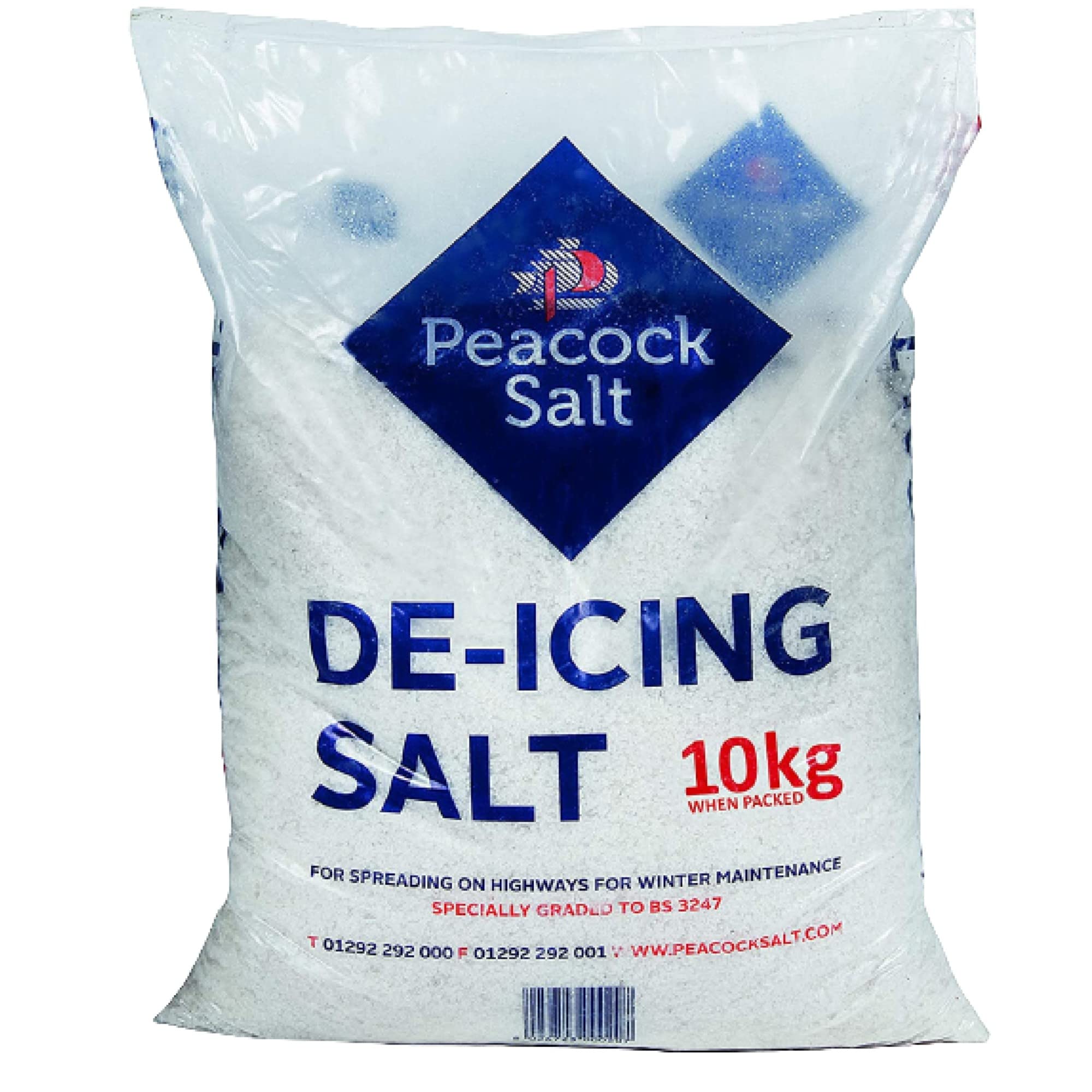 White De-Icing Grit Rock Salt for Clear Driveway Paths and Roads of Ice and Snow 10KG Bag of Melting Salt