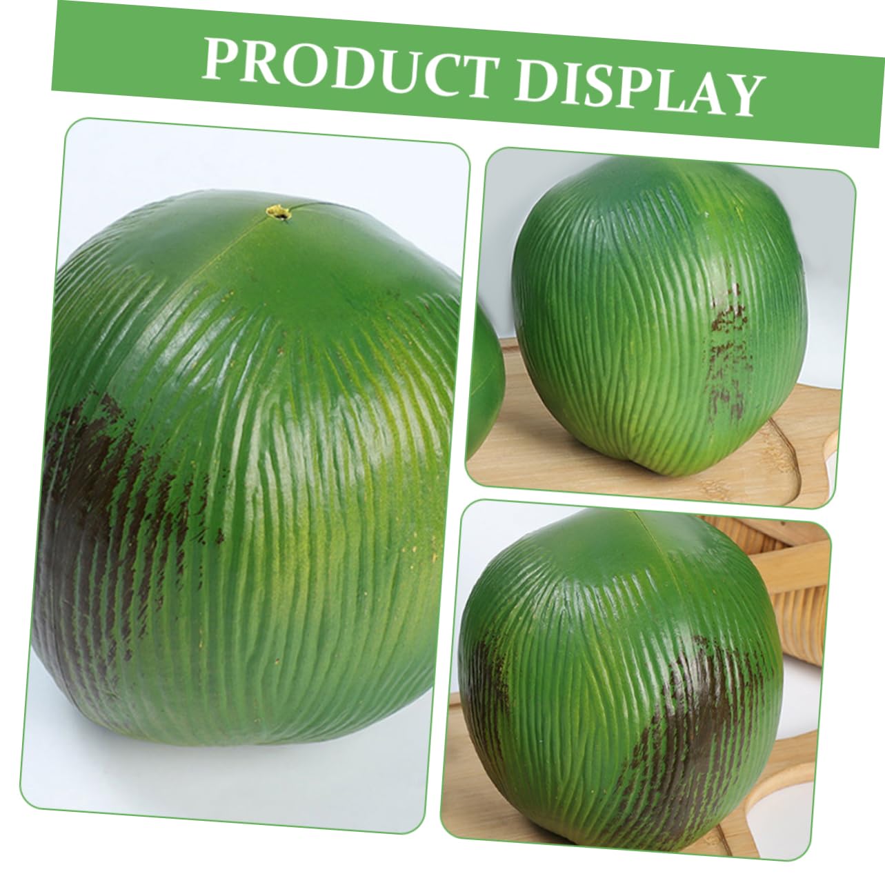 Mikinona 3pezzi Cocco Finto Realistico Tropicali Cocco Artificiale Per Decorazioni Festa Hawaiana Scenografia Frutta Tropicale Finta Cibo Finto Per Party