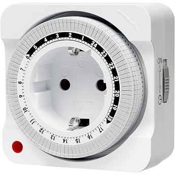 Mechanische Zeitschaltuhr Steckdose 24-Stunden-Programm Analoge Zeitschalt-Steckdose mit 96 Segmenten 15 min Schaltintervall f r Saisonbeleuchtung Feiertagsdekorationen Lampen Wachsen Licht
