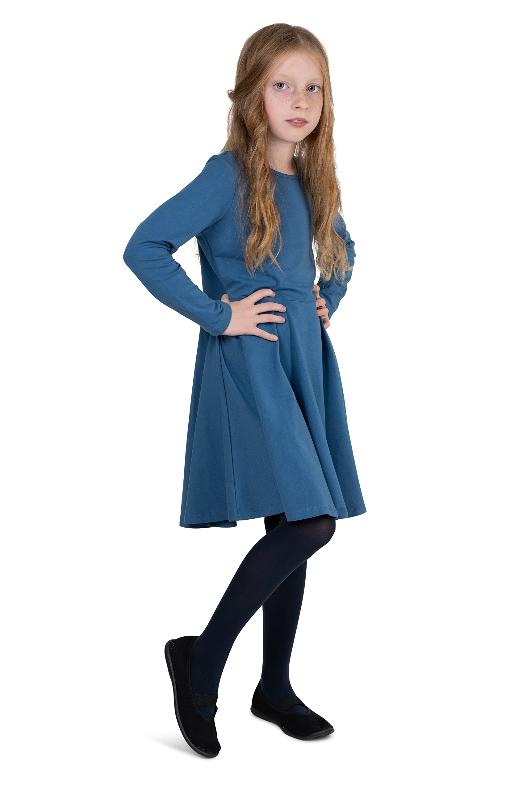NOQ Dziewczęce grube rajstopy Corina Plain 120 DEN legginsy do pokoju dziecięcego, baletu, klasa tańca, nieprzejrzyste, czarne, granatowe, białe, różowe