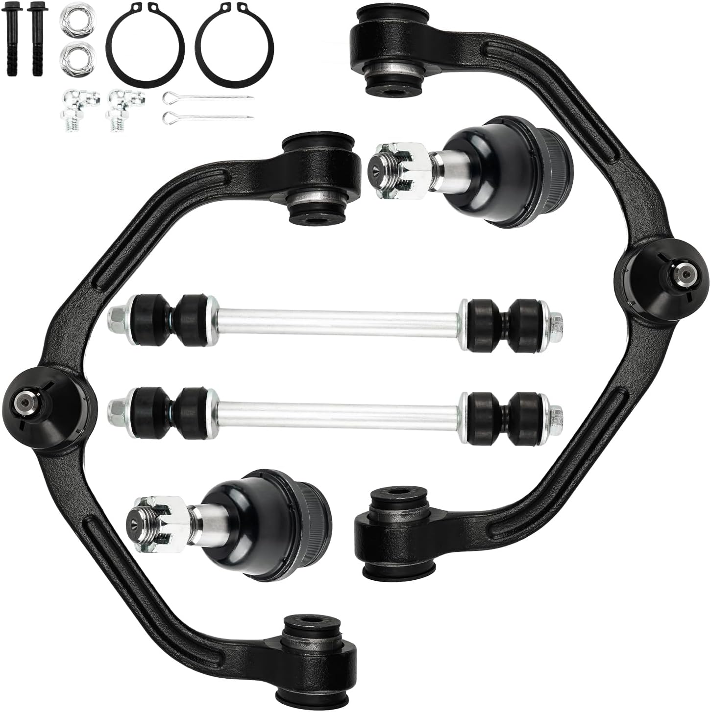 Torchbeam Front Upper Control Arm w/Ball Joint & Sway Bar End Link Suspension Kit Replace for 1998-2011 Ranger;1998-2007 B3000;1998-2001 B2500;2001-2008 B2300;1998-2003 B4000 K80054 K80052 6pcs