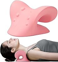 Vista 1 de RESTCLOUD Neck and Shoulder Relaxer, Cervical Traction Device for TMJ Pain Relief and Cervical Spine Alignment, Chiropractic Pillow, Neck Pink