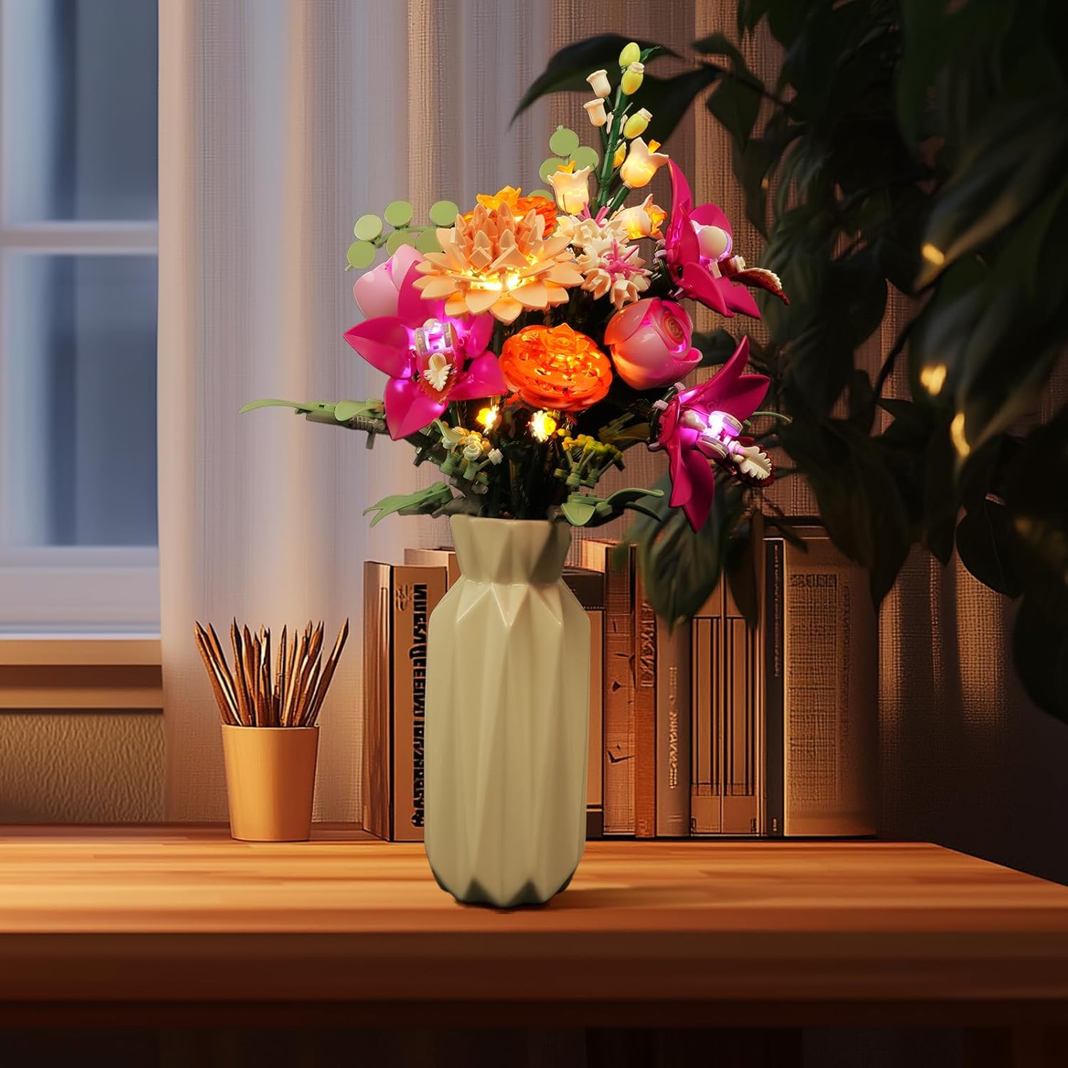 BRIKSMAX Light Kit for Lego Pretty Pink Flower Bouquet -Innovative Led Lighting Compatible with Lego Botanical Collection 10342 Building Sets for Valentine's Day (Not Included Lego Set)