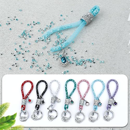 Miniatura 6 de Llavero de cristal para mujer, llaveros de cristal para llaves de coche, llaveros brillantes para mujer, llavero de diamantes de imitación