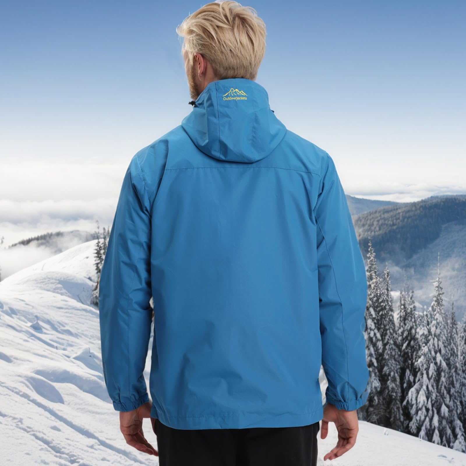 Chaqueta Impermeable Para Hombres, Ligera con Capucha Cremallera Chaqueta Cortavientos Para Hombre Viento al Aire libre