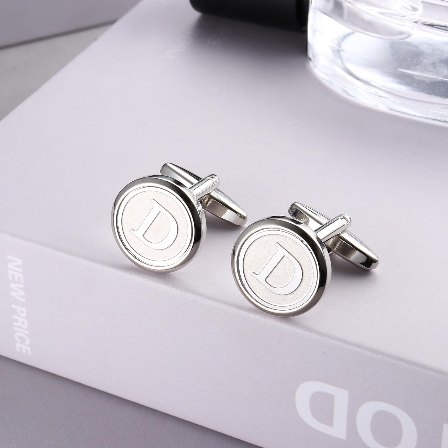 LOYALLOOK Initial Gold Cufflinks for Men Gold Cuff Links Personalized Copper CuffLinks Letter Cufflinks Gift for Groom Husband Father - Image 5