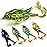 Topwater Frog Lure Bass Trout Fishing Lures Kit Set Realistic Prop Frog Soft Swimbait Floating Bait with Weedless Hooks for Freshwater SaltwaterPack of 5