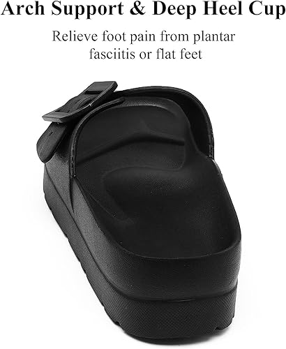 Miniatura 5 de Sandalias de plataforma para mujer con soporte de arco, hebilla ajustable, sandalias de playa para mujer, cómodas, ligeras, ultraacolchadas,