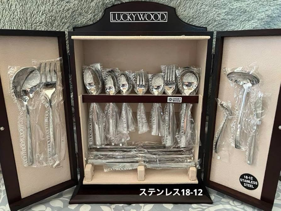 ラッキーウッド　カトラリーセット　ロマンス　ディナーセット〈53本セット〉 Amazon | ラッキーウッド カトラリーセット ロマンス ディナー