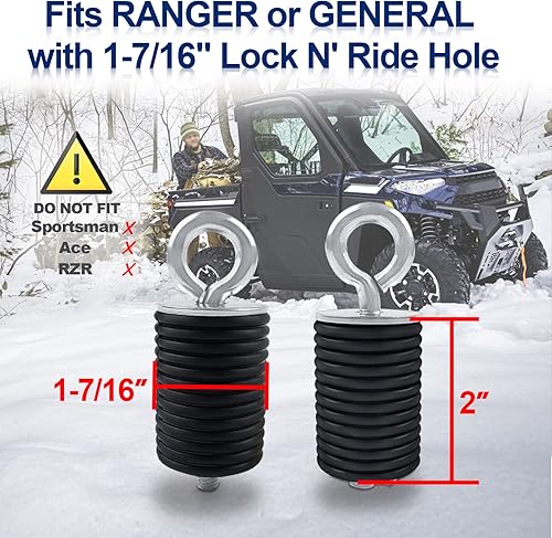 Vista 15 de StarknightMT Ranger - Anclajes de amarre, UTV Lock and Ride de 2 pulgadas compatible con Polaris General Ranger 500 570 1000 XP 900 800 700 con Azul