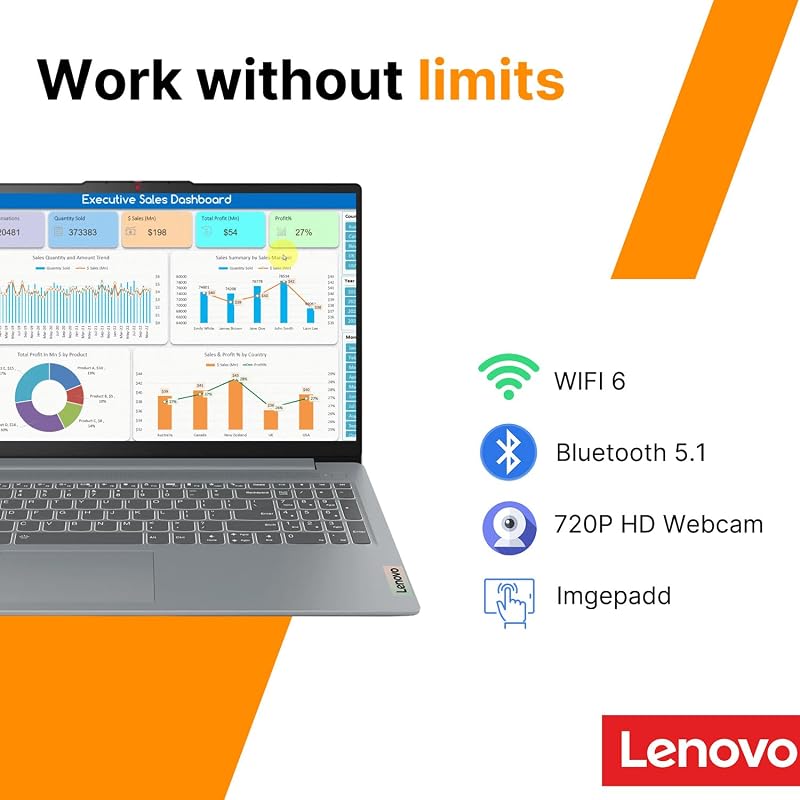 Lenovo IdeaPad Slim 3i • 15.6" FHD Laptop with Microsoft Office 365 • Intel CPU • 128GB PCle SSD • DDR5 • Lightweight • Win 11 image 5