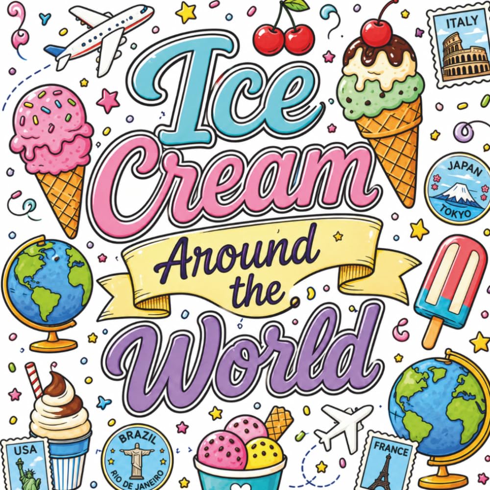 Ice Cream Around the World: A Delicious Coloring Adventure for Teens Featuring Sweet Treats, Famous Desserts, and Frozen Favorites from Around the Globe