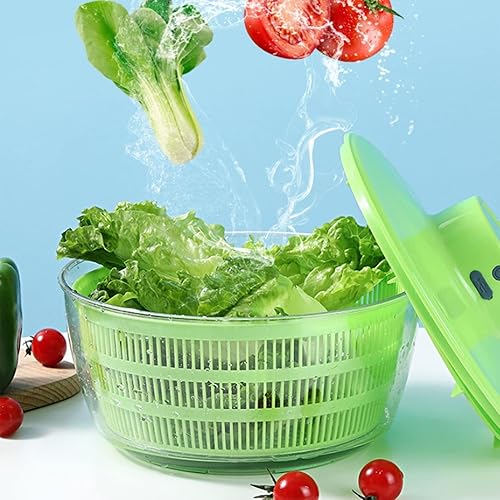 Miniatura 5 de Topyond Escurridor eléctrico de doble capa, lavado de vegetales, máquina escurridor de verduras para una preparación eficiente de alimentos,