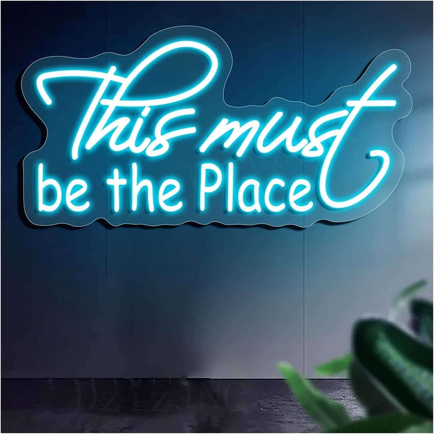 WaiDXn LED Neon Light Sign This Must Be The Place Neon Sign Lights,Transparent Led Wall Hanging Acrylic Wedding(76x38cm)