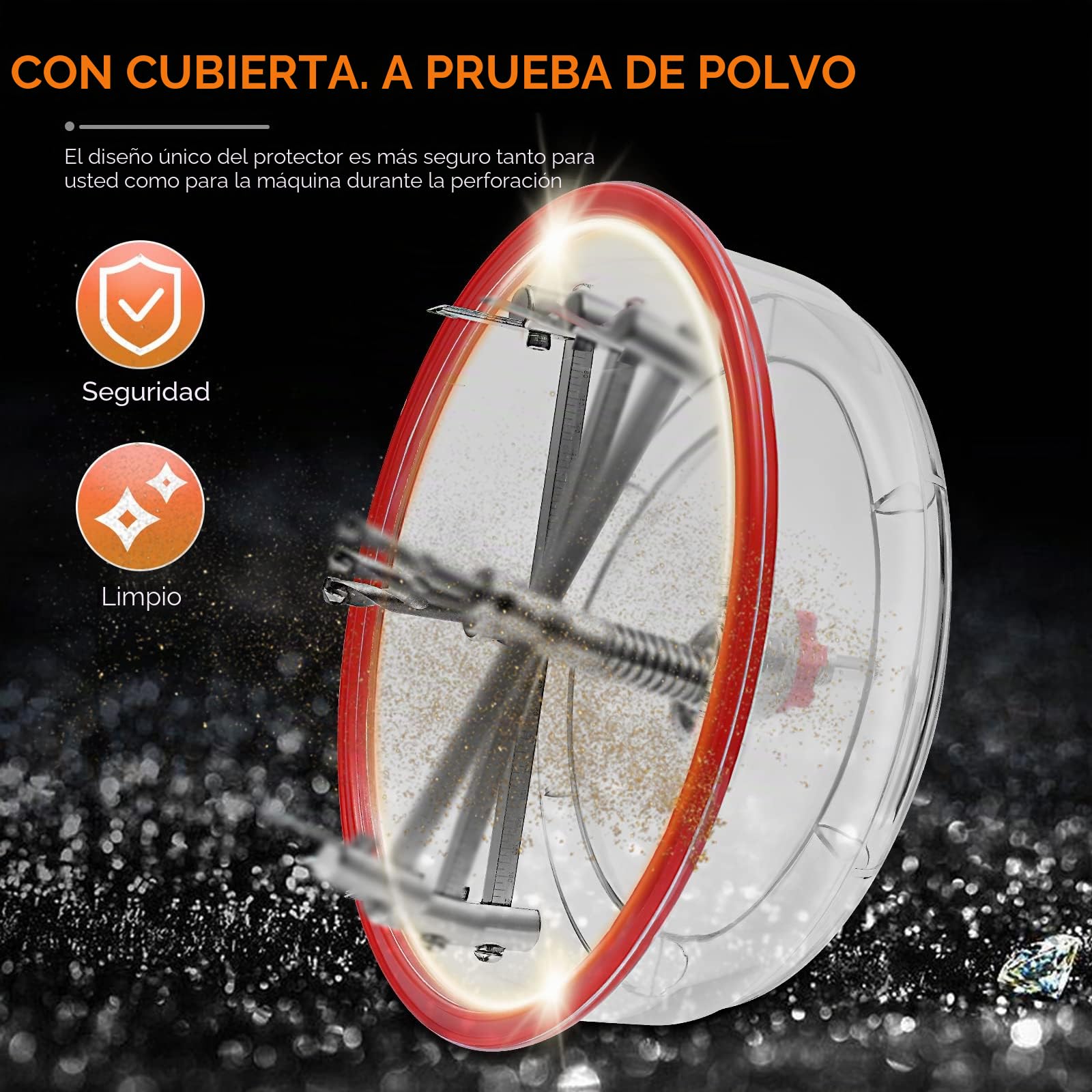 Profesional Cortadora eficiente de Agujeros para Sierra Circular Tamaño de Diámetro Ajustable (40-200 mm) para Orificios de Ventilación,Luces Empotradas en Techos,Paredes y Suelos
