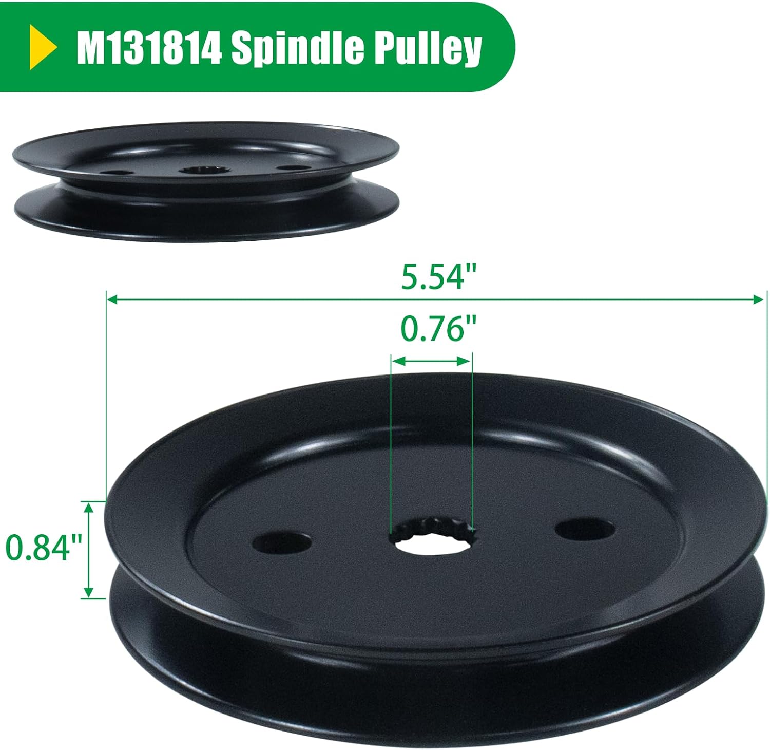 AM144377 Spindle Assembly with M131814 Pulley Replaces John Deere AM144377 Spindle, AM135349, AM124498, AM131680 for John Deere X320, X500, X300, GT235, X530, LX280, X304, X485, GX255 Tractors