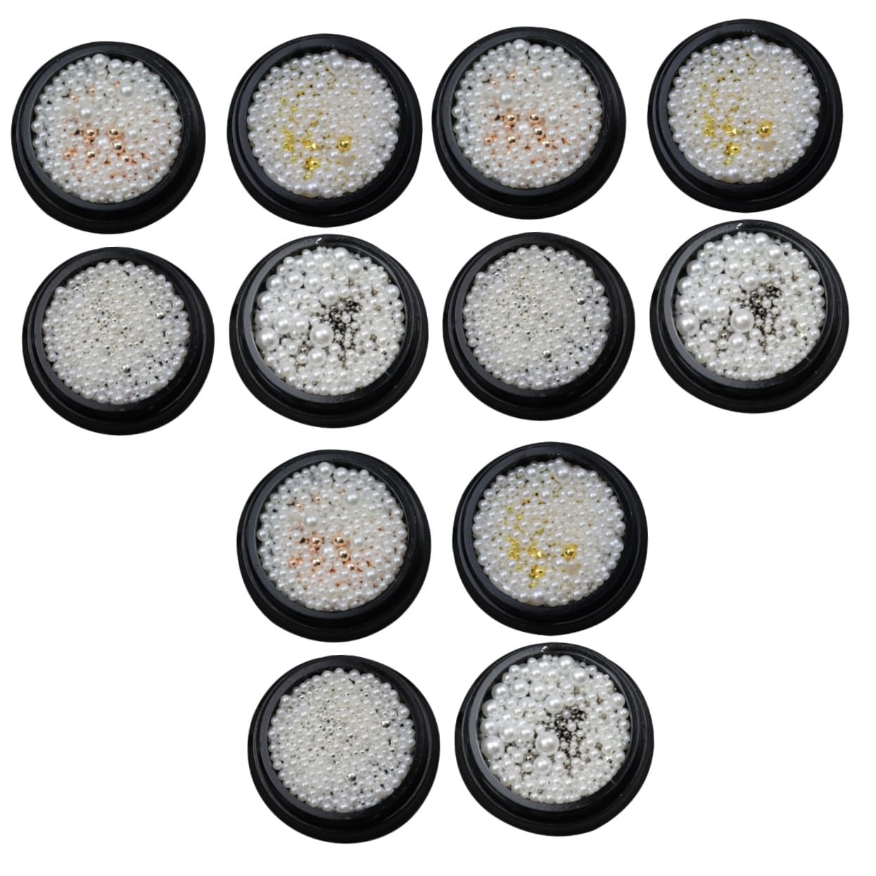 HAPINARY Kit de 3 Juegos de Materiales para Decoración de Uñas Herramientas de Manicura para Mujer Adornos para Uñas con Trasera Plana 4 Piezas X 3