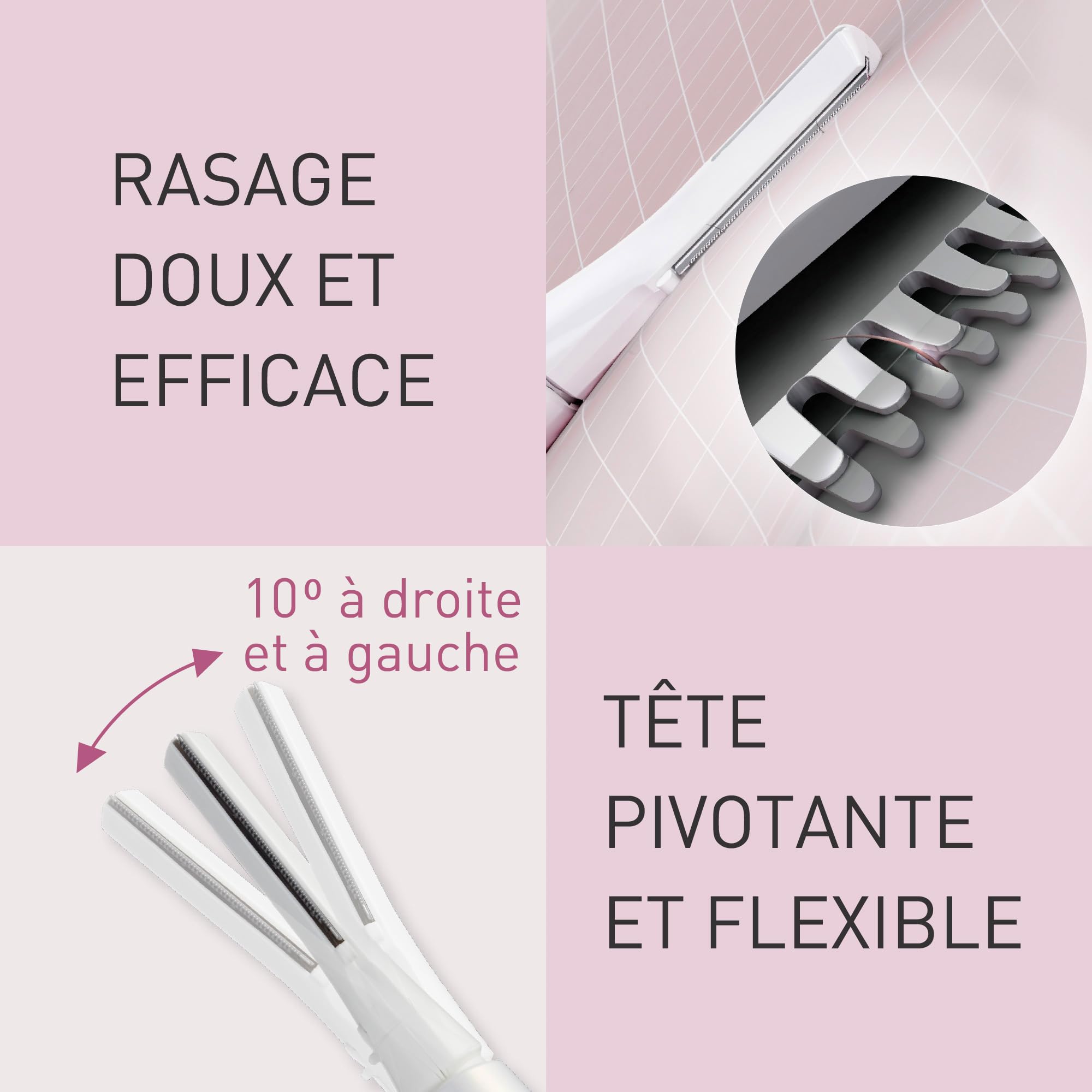 Panasonic ES-WR51 Tondeuse Compacte pour le Corps, Épilateur pour femmes, rasoir pour Femmes, Sec, Alimentée par piles (1 x AAA requise), Capuchon de Protection, Brosse de Nettoyage, Blanc