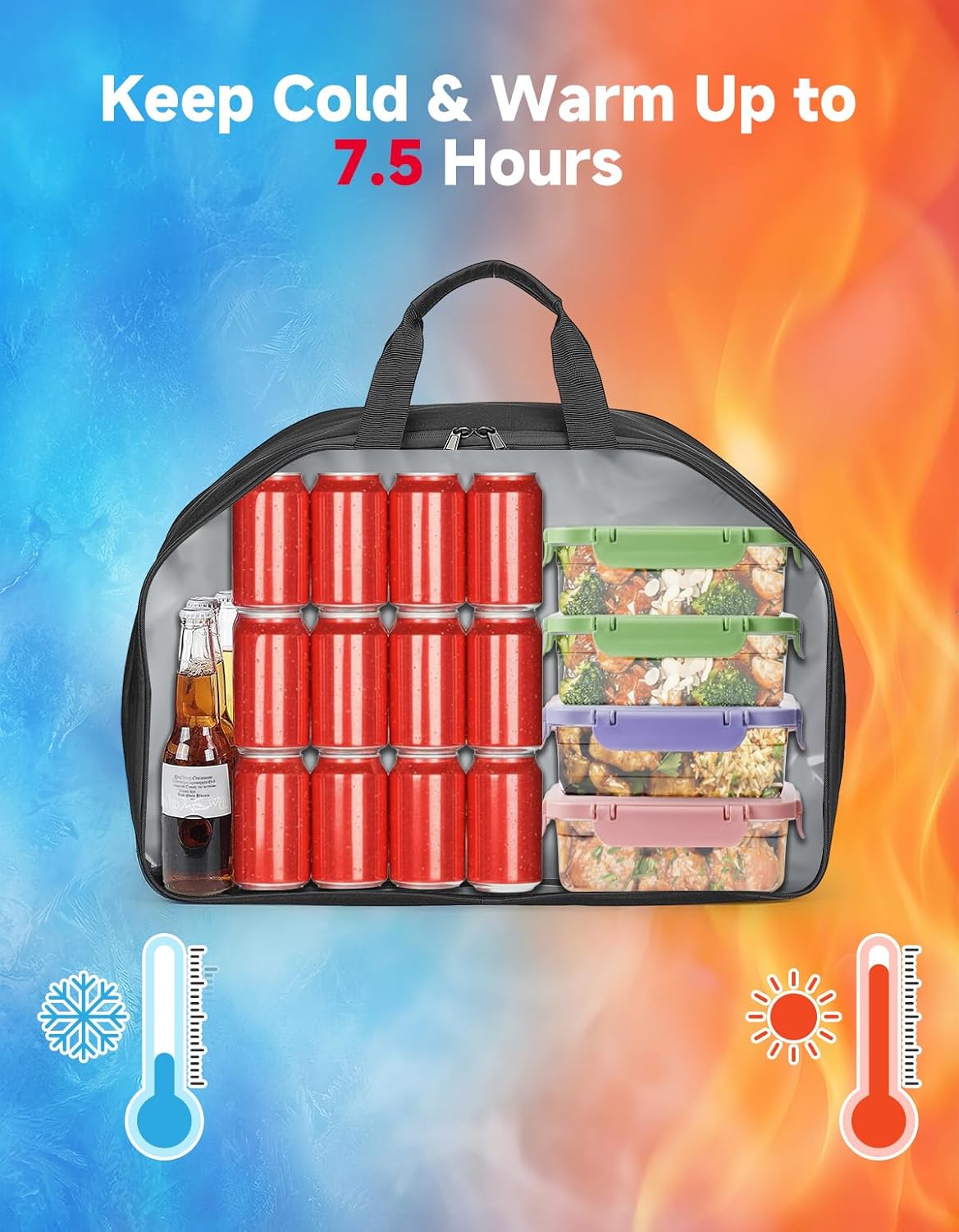 KEMIMOTO Upgraded Rear Pack Cooler Liner Bag, Keeps Cold & Warm 7.5H, Fresh 10H, Leakproof EVA Insulated Motorcycle Bag for Drinks & Food Fits for Touring CVO Trike 1993-2025 (Insulated Cooler)