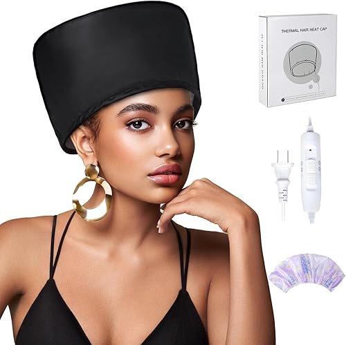Heat Cap for Deep Conditioning Frqulaoe Natural Hair Portable Electric Heat Hair Spa Cap for Home Use with 2 Mode Temperature Control