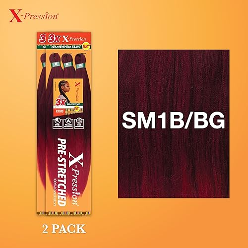 Vista 265 de Sensationnel X-Pression - Trenza sintética – Preestirada, 3 piezas de 58 pulgadas (350)