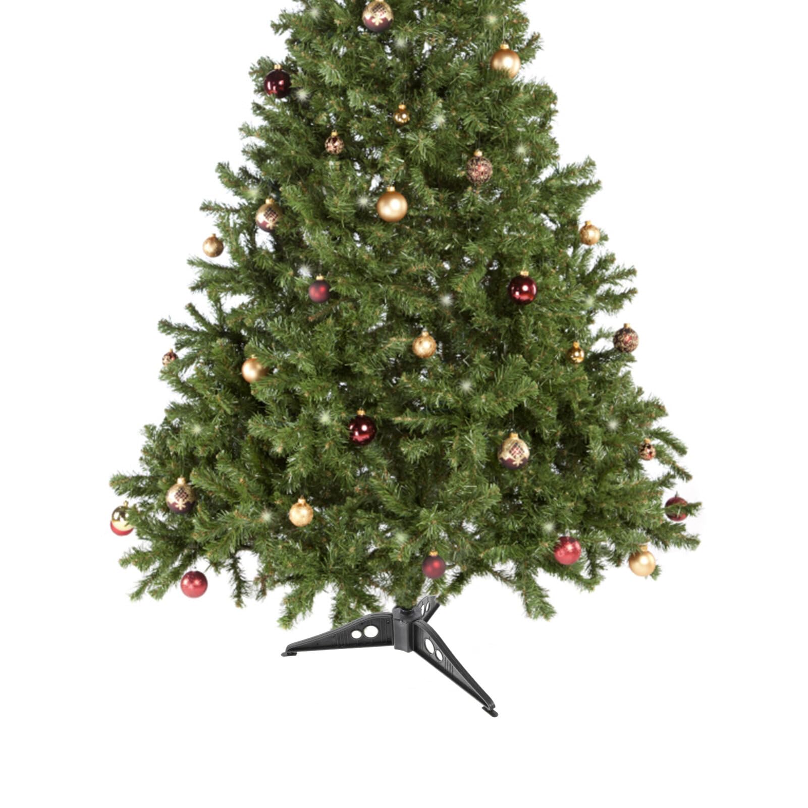 Set 4 Supporti Per Albero Di Natale Artificiale - Base In Plastica A Forma Di Ceppo, Compatta E Stabile