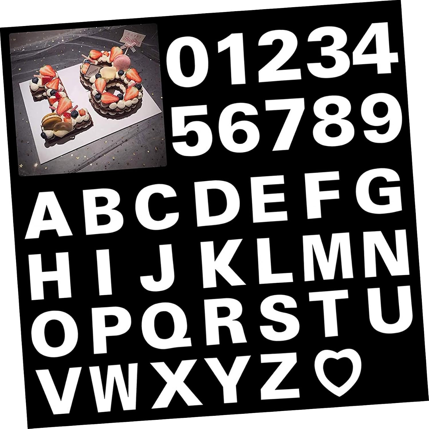DIY Alphabet and Number Cake Stencils Reusable Templates for Baking Fun Easy to Clean for Home Professional Use for Festivals and Celebrations