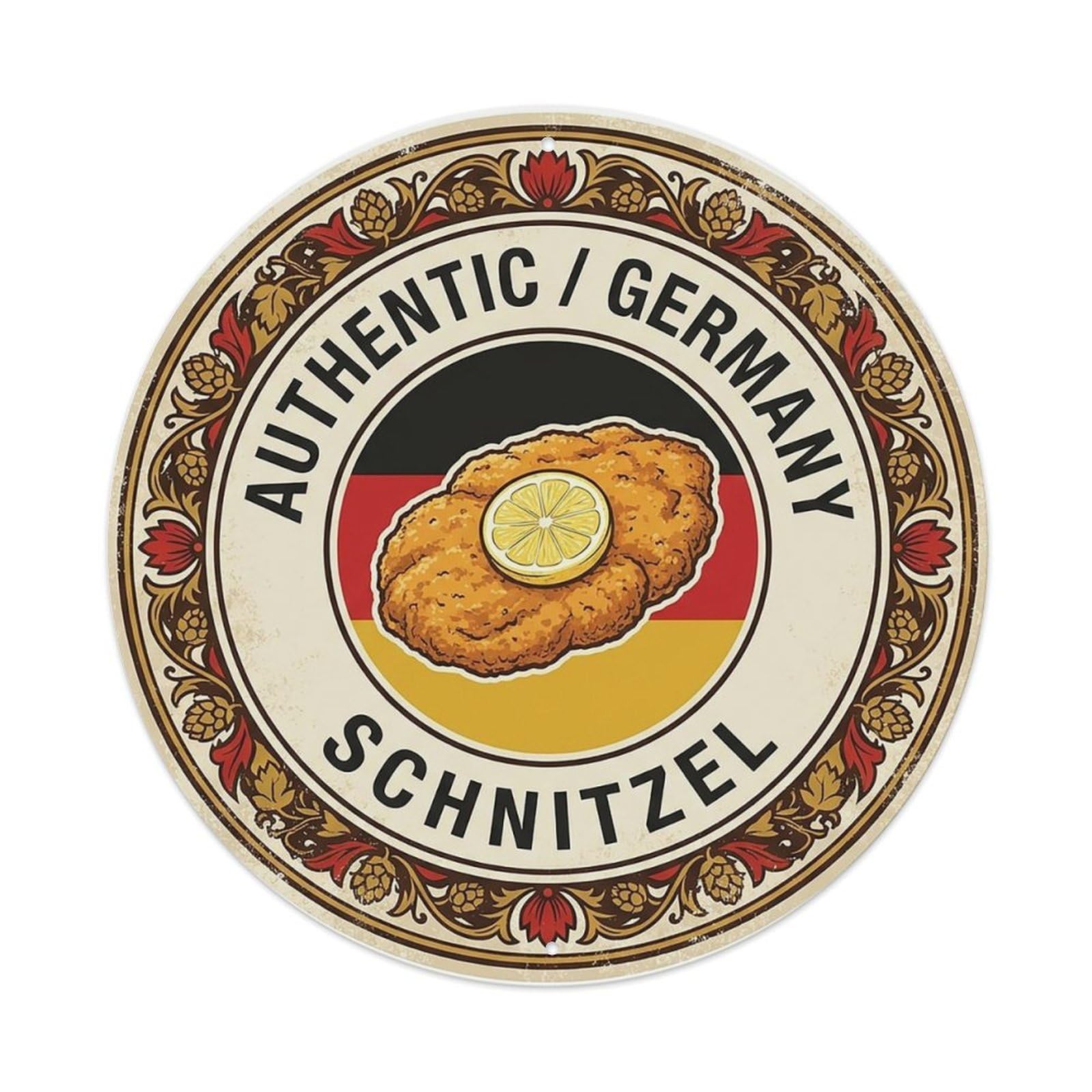 Germany Travel Schnitzel German Fried Meat Cuisine Metal Tin Sign