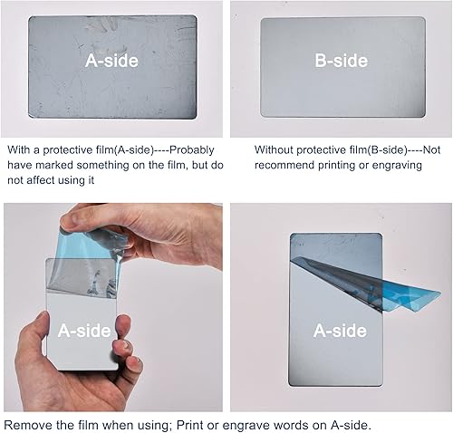 Miniatura 6 de uxcell Tarjeta de metal en blanco, placa de acero inoxidable 201 cepillado de 2 x 0.9 pulgadas para grabado láser, placa de identificación de 0.016