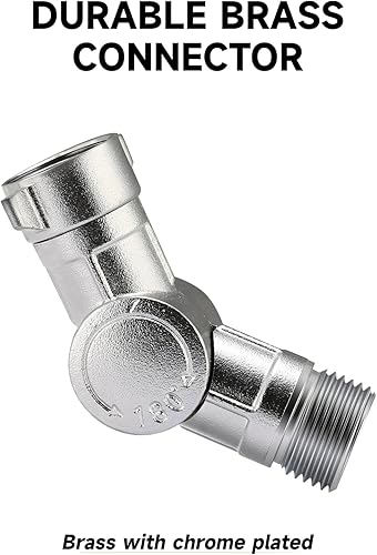 Miniatura 4 de Roastove Manguera de aluminio con manguera de jardín de goma de 50 pies, con conector giratorio de latón ajustable de 180 y 360, con boquilla de