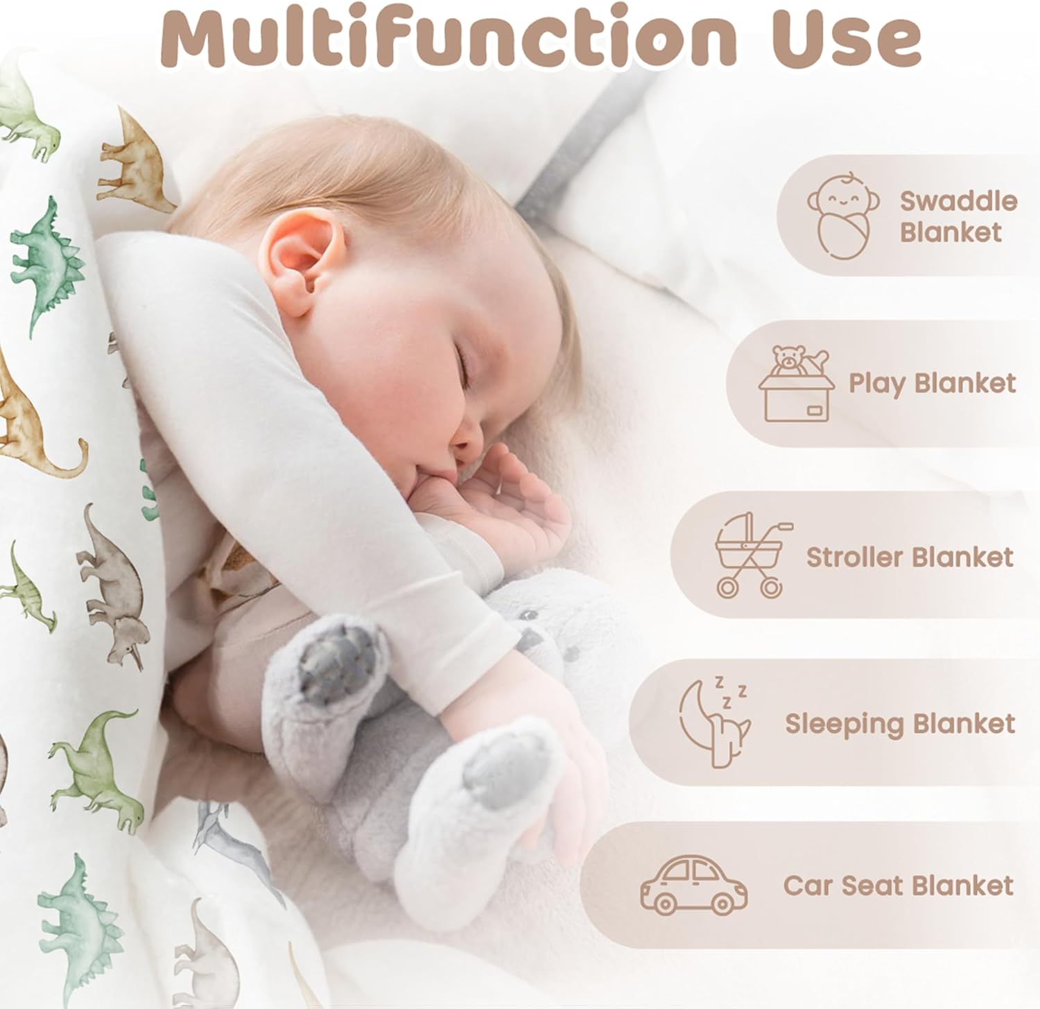 Dinosaurs Blanket for Boys - 30 x 40 Minky Kid Blankets Gift for Kids on Christmas Birthday - Image 8