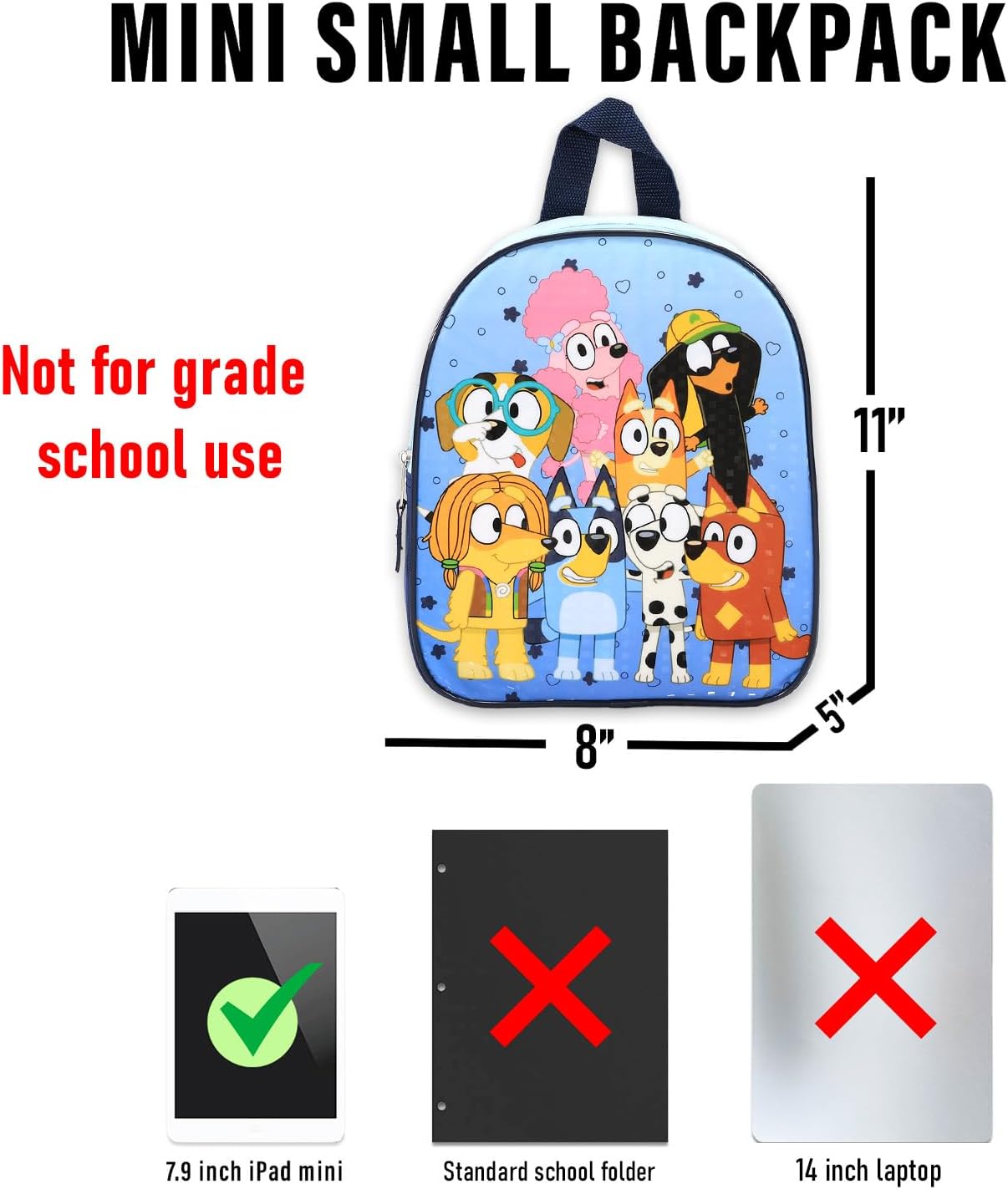Bluey Mini Backpack for Girls - Bundle with 11" Mini Bag for Toddlers Plus Water Bottle, Stickers, More | Bluey Backpack Purse for Kids, Girls - Image 4