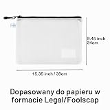 10 sztuk A4+/Foolscap portfeli ze składanymi kieszeniami z etykietą, TRANBO plastikowe torby z zamkiem błyskawicznym i siatką do organizacji domu, biura, podróży 39×24 cm – 10 kolorów