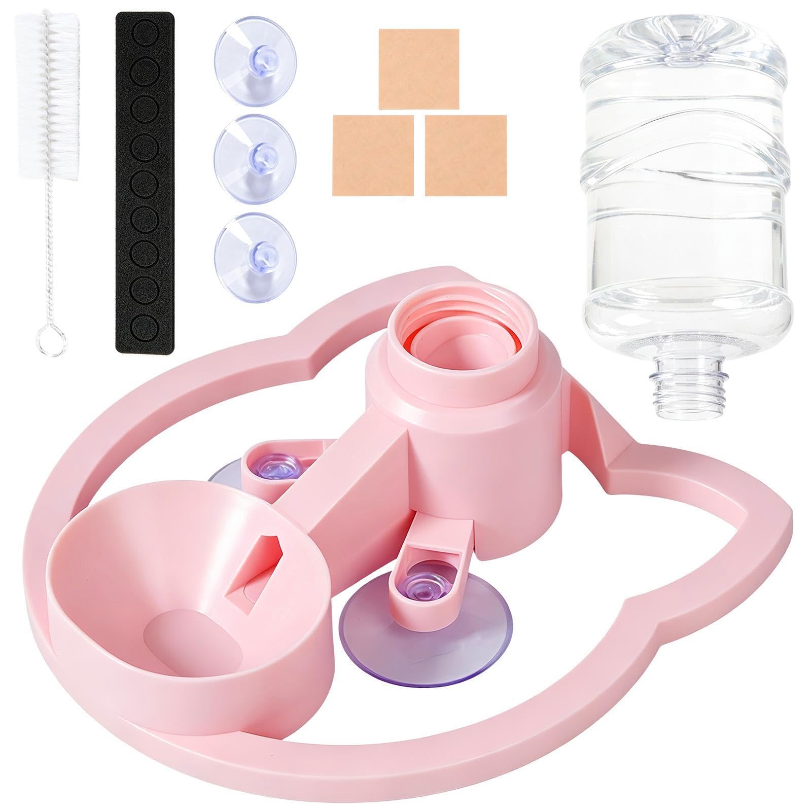 Bebedero De Gatos Cuenco Antivuelco con Ventosas | Fuente De Agua Para Gatos Con Botella 630 ml , cachorros, perros pequeños, balcón, exterior,