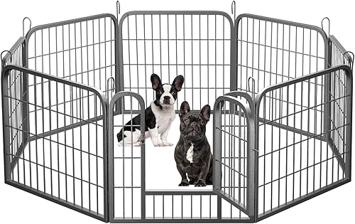 Miniatura 1 de Cerca para perros y cachorros, corralito portátil para mascotas, para interiores, gran recinto de metal resistente, para perros pequeños, medianos,